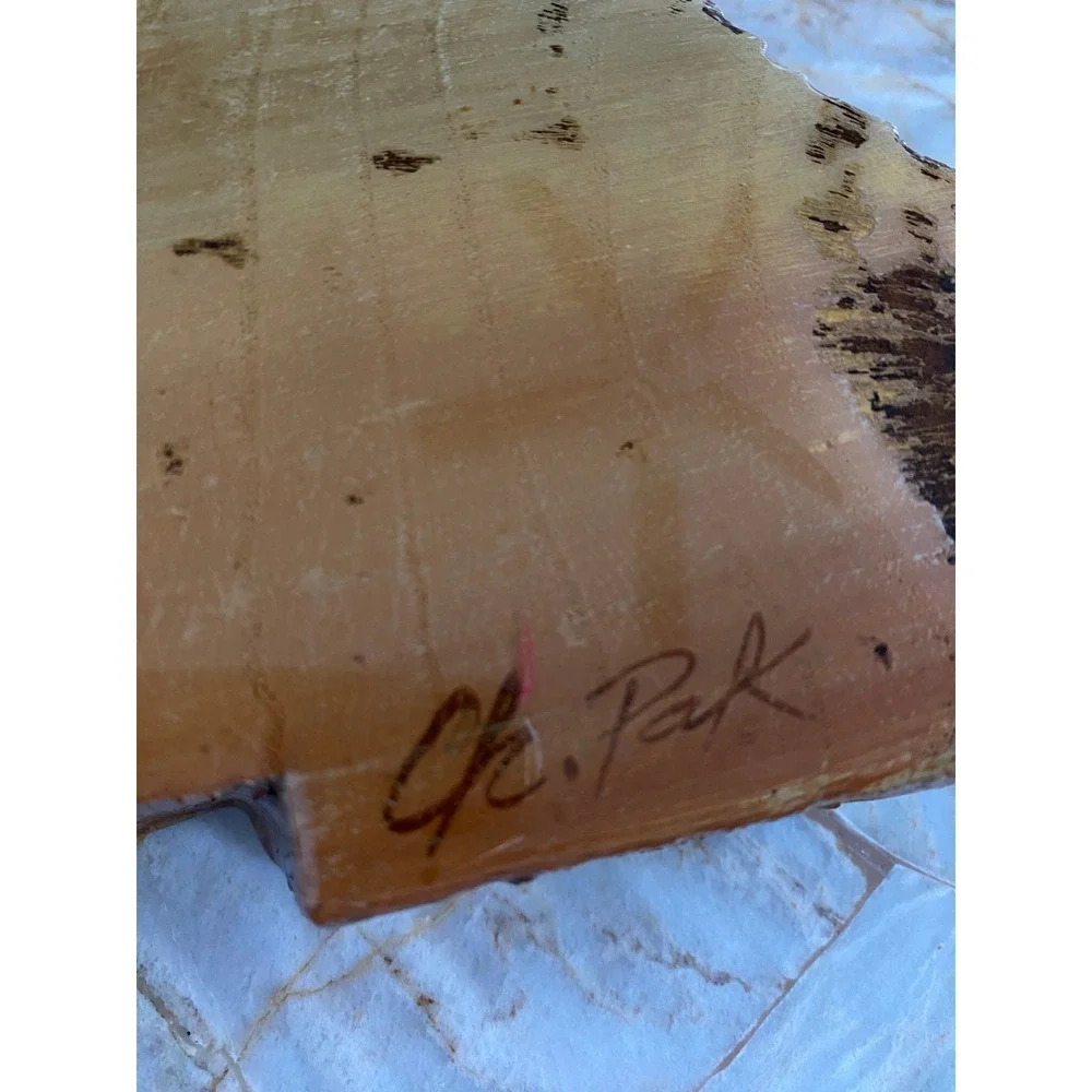 C. Rosencrans Wood Creations Vintage Live Edge Western Cowboy Wall Clock Signed